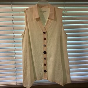 Women's Cream Sleeveless Top